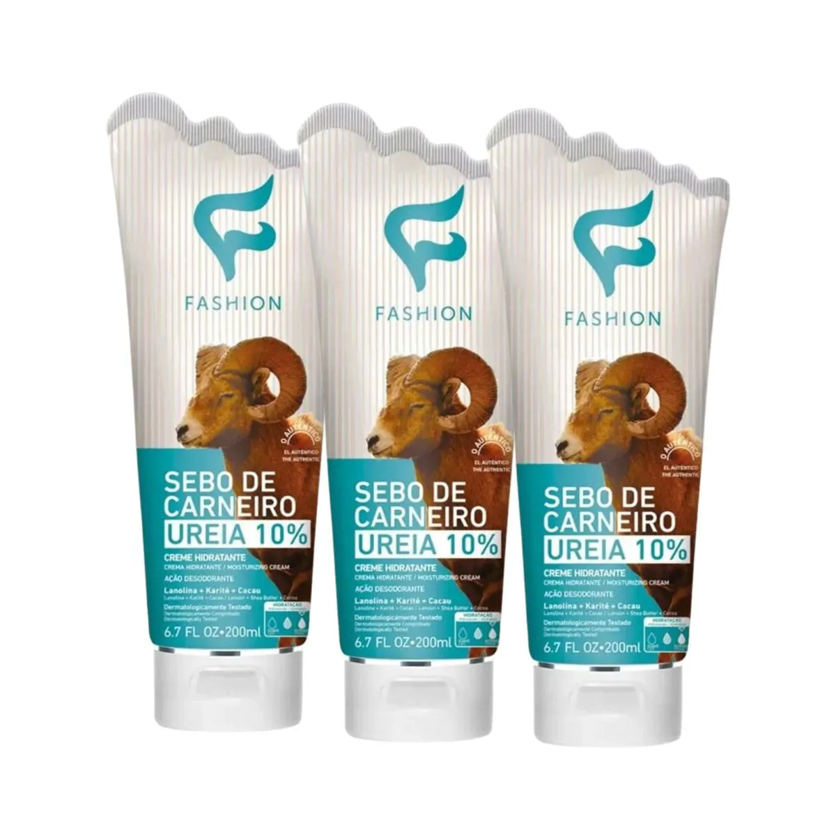 KIT C3 HIDRATANTE SEBO DE CARNEIRO UREIA 10% - J.H.S