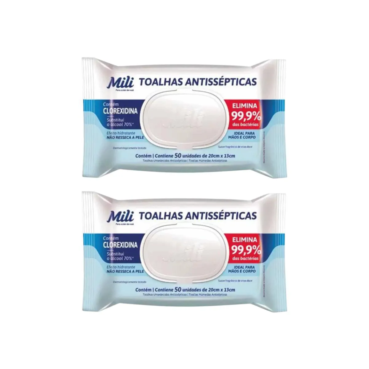 KIT C2 TOAHAS ANTISSéPTICAS PROTEçãO LIMPEZA - MILI CARE