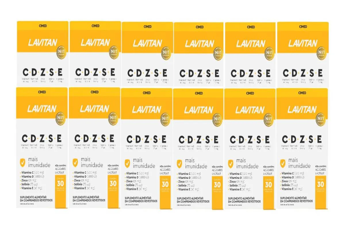 KIT 12X LAVITAN IMUNIDADE VITAMINAS CDZSE C/ 30 COMP - CIMED