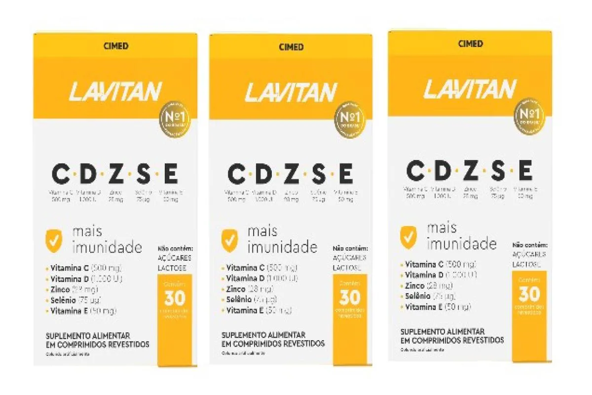 KIT 3X LAVITAN IMUNIDADE VITAMINAS CDZSE C/ 30 COMP - CIMED