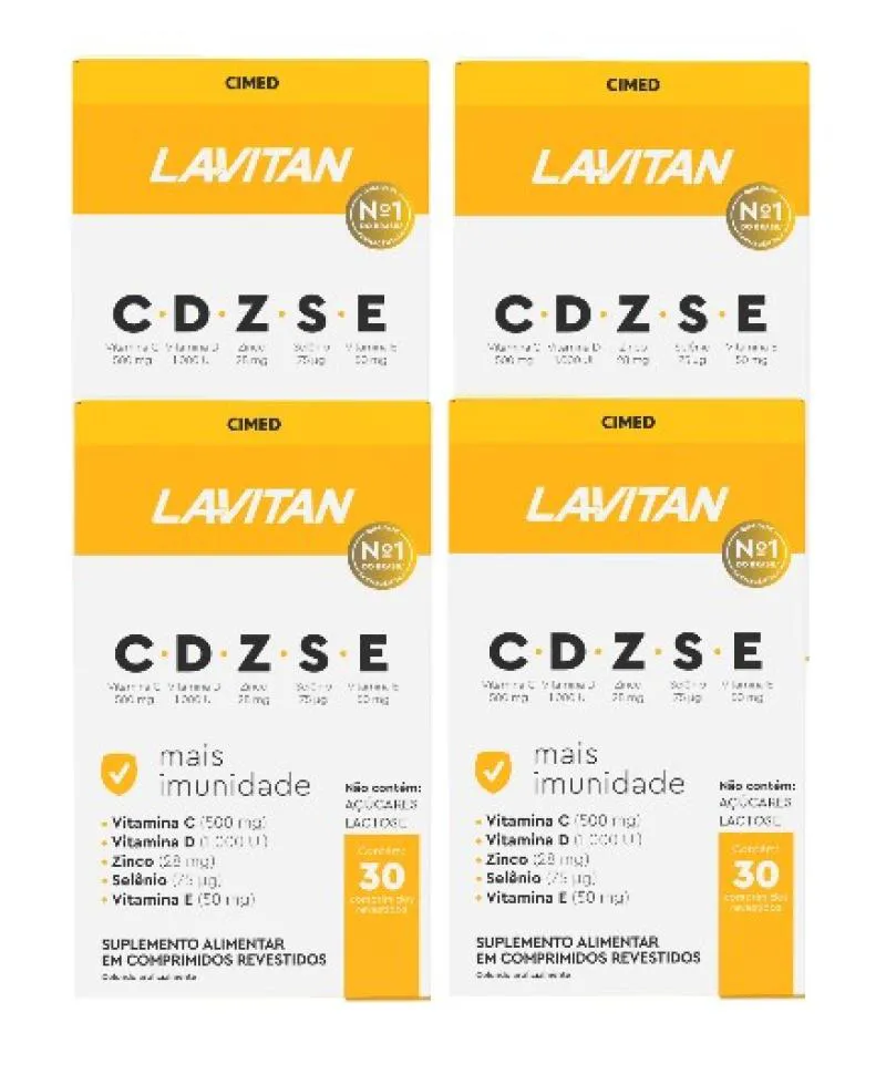 KIT 4X LAVITAN IMUNIDADE VITAMINAS CDZSE C/ 30 COMP - CIMED