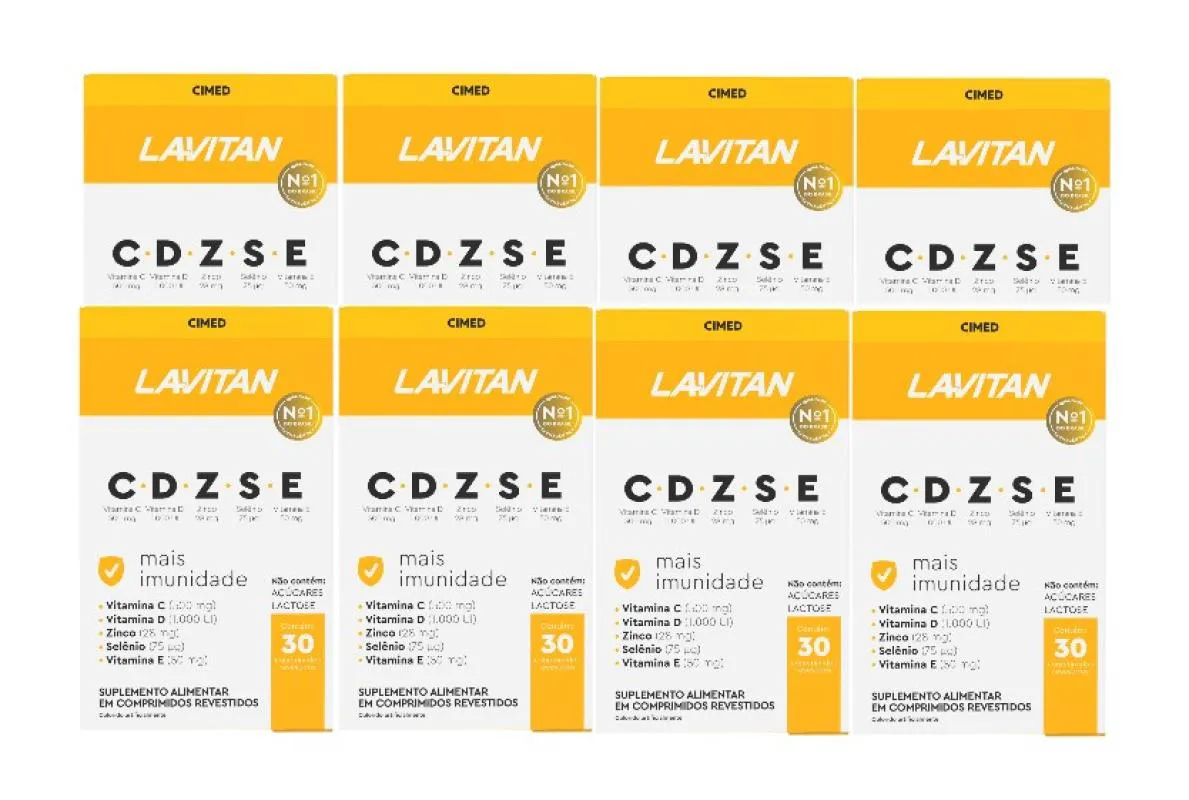 KIT 8X LAVITAN IMUNIDADE VITAMINAS CDZSE C/ 30 COMP - CIMED