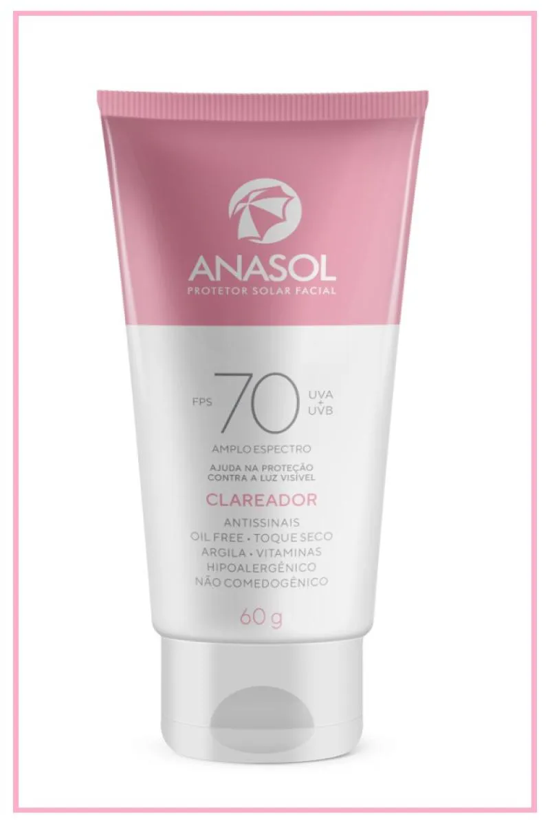 PROTETOR SOLAR FACIAL CLAREADOR FPS70 C/60G - ANASOL