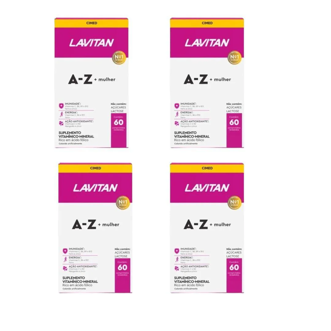 KIT 4X LAVITAN A-Z MULHER COM 60 COMPRIMIDOS - CIMED