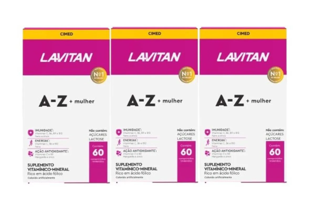 KIT 3X LAVITAN A-Z MULHER COM 60 COMPRIMIDOS - CIMED