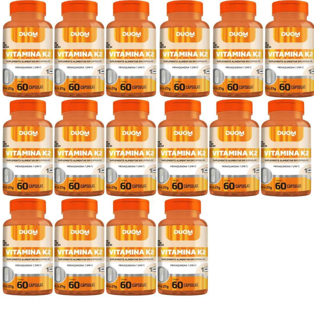 KIT 16UN SUPLEMENTO ALIMENTAR VITAMINA K2 60CPS - DUOM