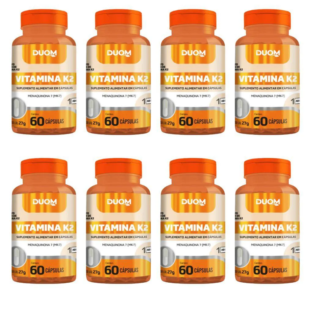 KIT 8UN SUPLEMENTO ALIMENTAR VITAMINA K2 60CPS - DUOM