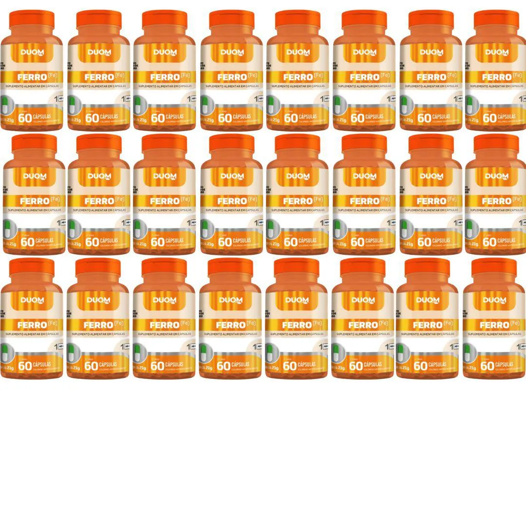 KIT 24UN SUPLEMENTO ALIMENTAR FERRO QUELATO 60CPS - DUOM