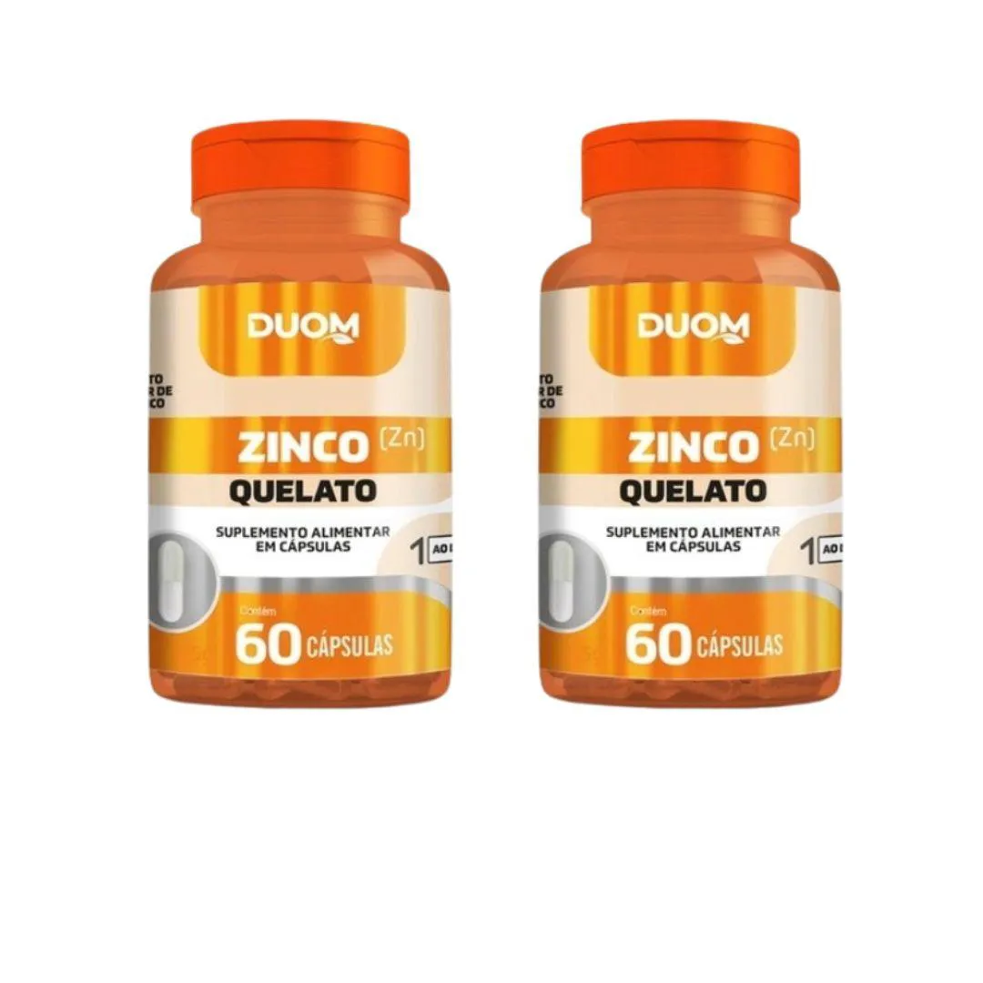 KIT 2UN SUPLEMENTO ALIMENTAR ZINCO QUELATO 60CPS - DUOM