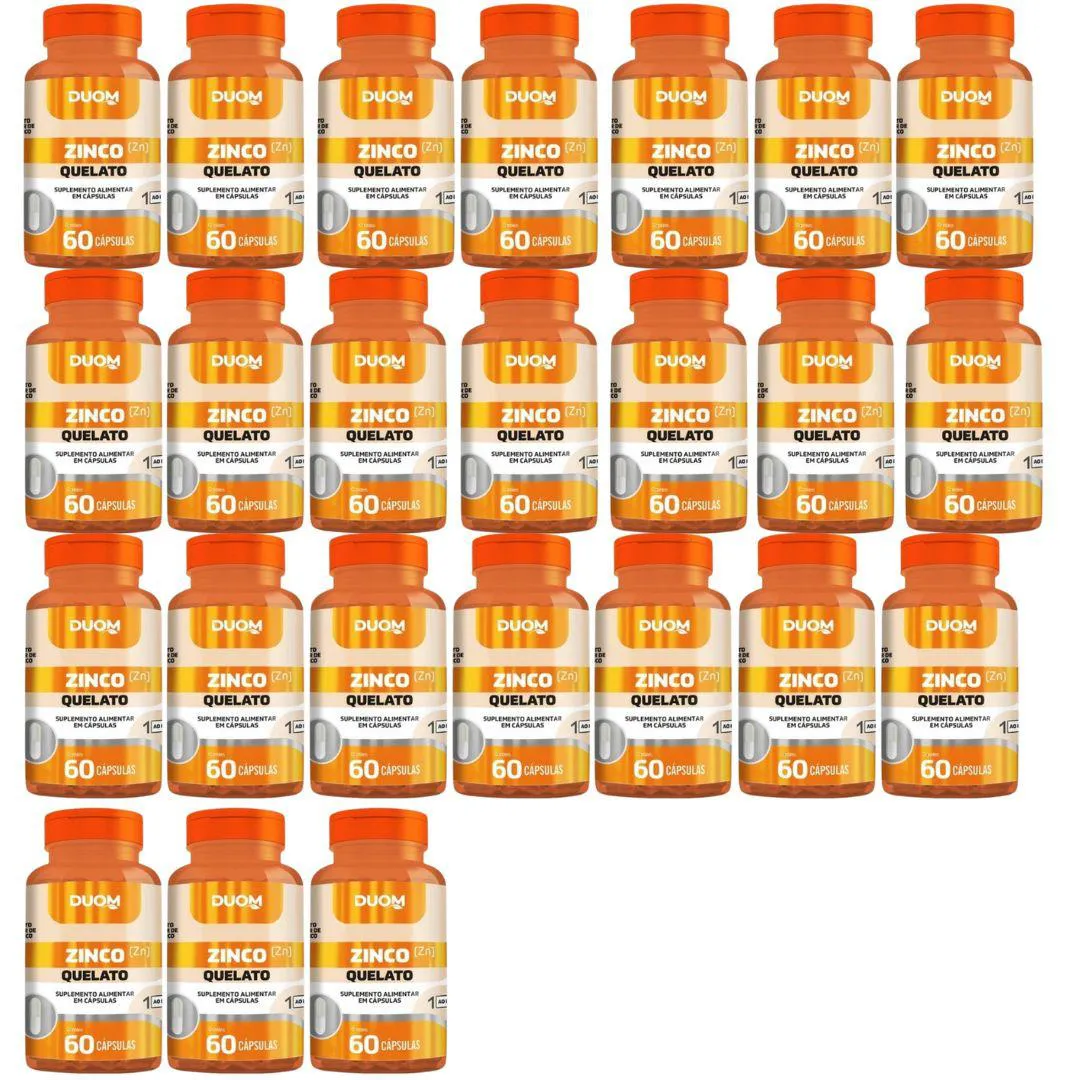 KIT 24UN SUPLEMENTO ALIMENTAR ZINCO QUELATO 60CPS - DUOM