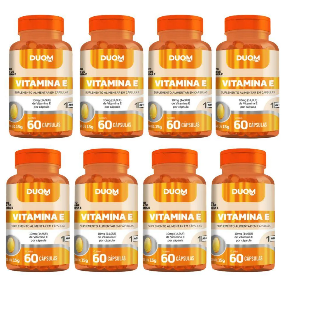 KIT 8UN SUPLEMENTO ALIMENTAR VITAMINA E 60CPS - DUOM