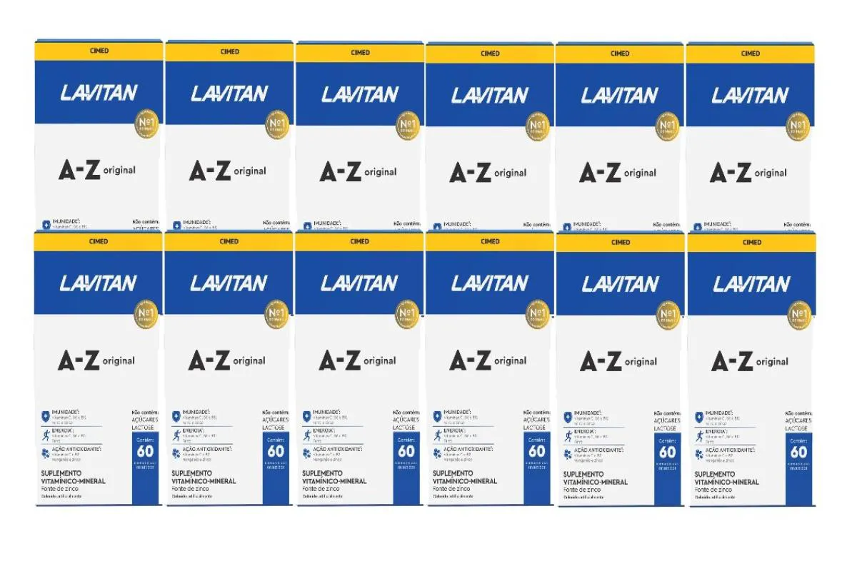KIT 12X LAVITAN A-Z ORIGINAL COM 60 COMPRIMIDOS - CIMED