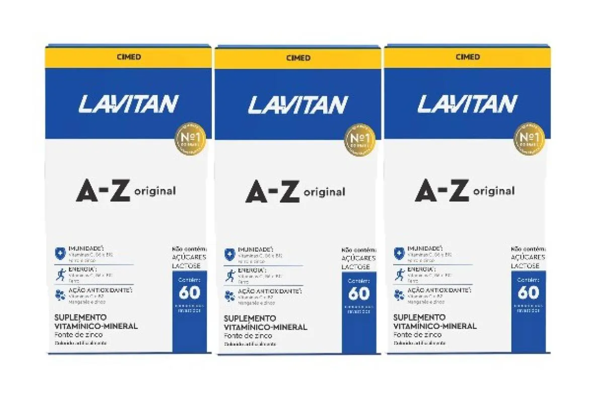 KIT 3X LAVITAN A-Z ORIGINAL COM 60 COMPRIMIDOS - CIMED