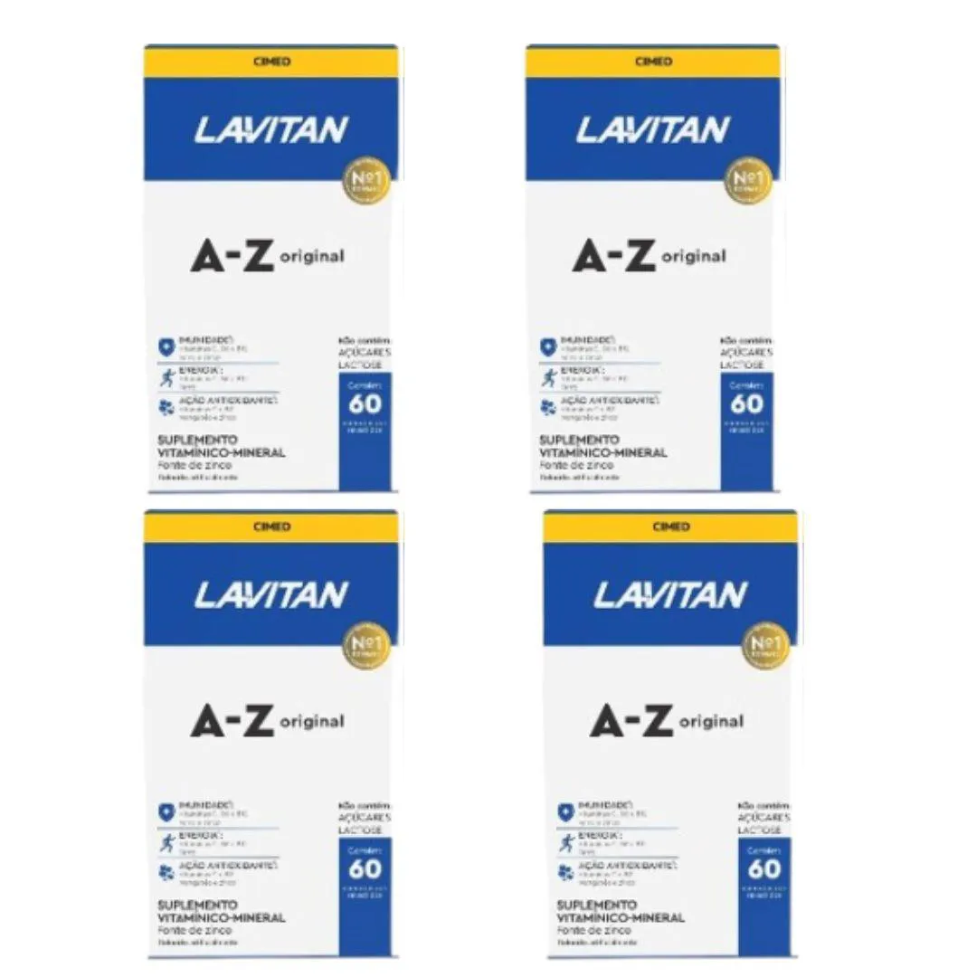 KIT 4X LAVITAN A-Z ORIGINAL COM 60 COMPRIMIDOS - CIMED