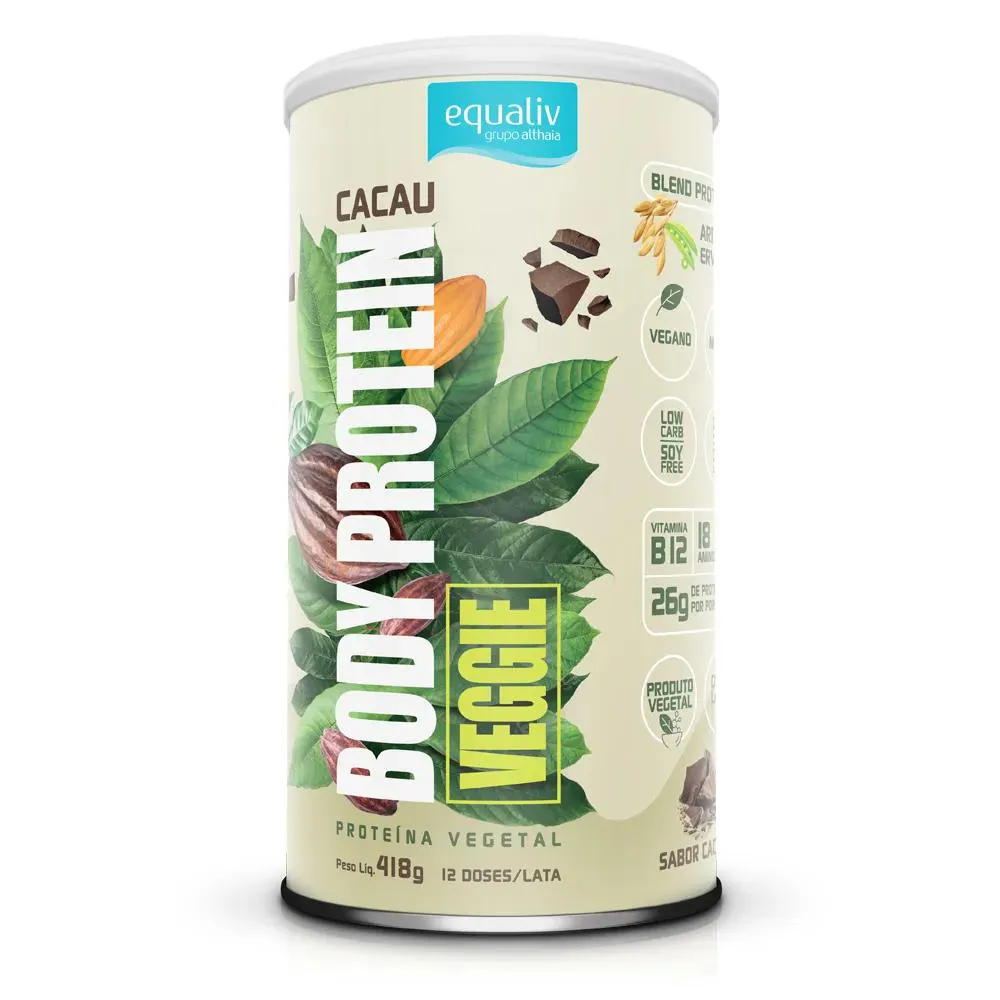 EQUALIV BODY PROTEIN VEGGIE - SABOR CACAU COM 418G