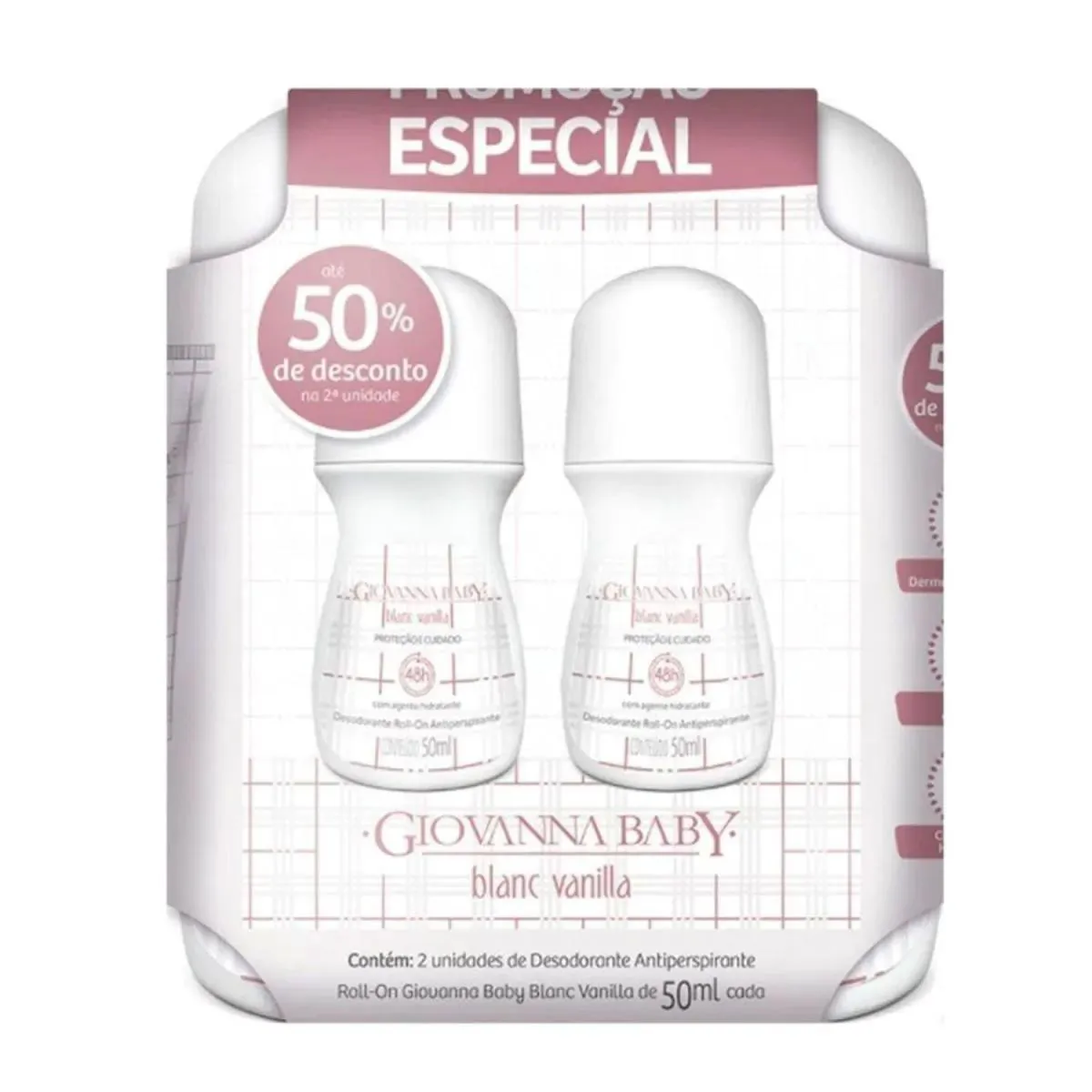 DESODORANTE ROLL-ON GIOVANNA BABY BLANC VANILLA 50ML+1UND