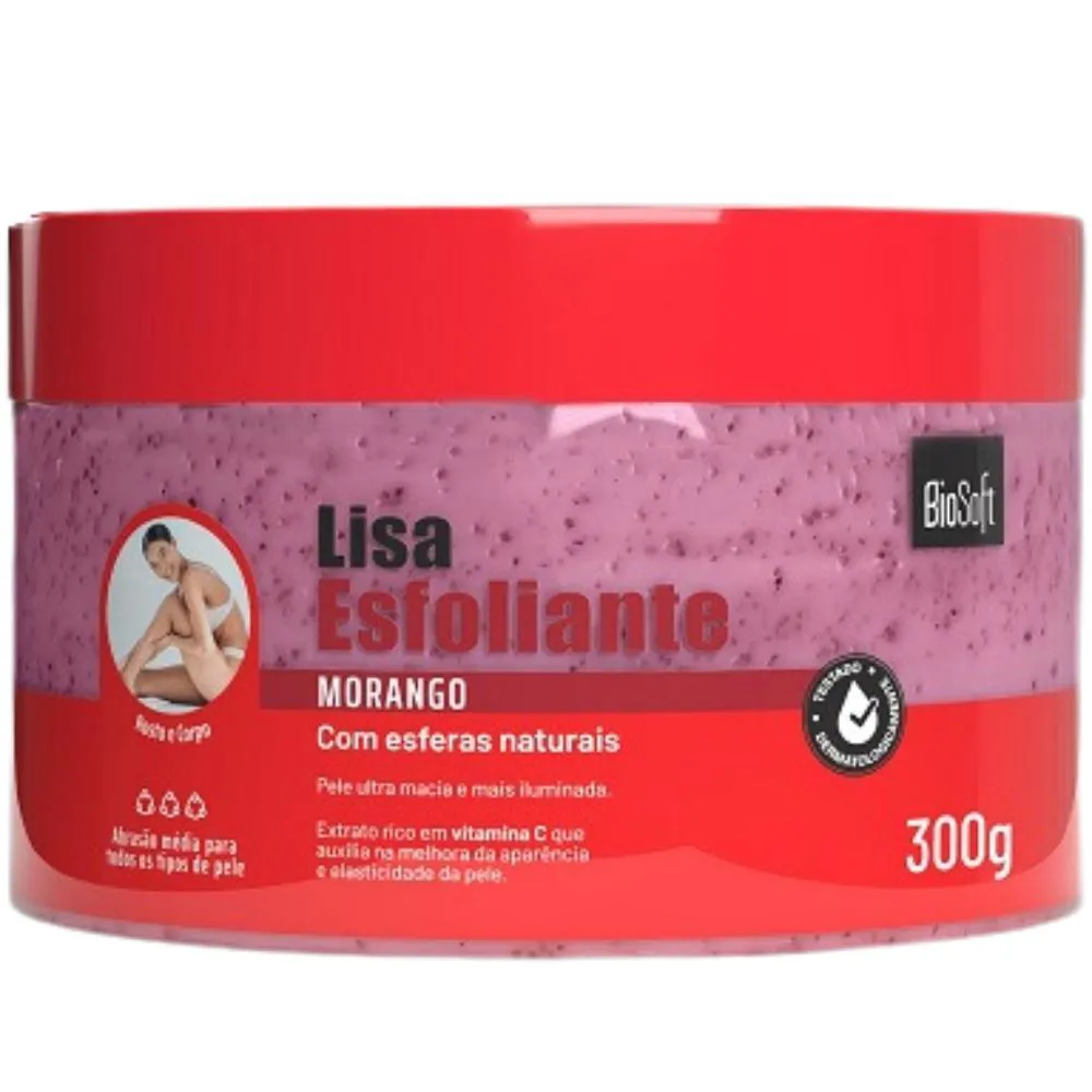 ESFOLIANTE CORPORAL MORANGO 300G BIOSOFT