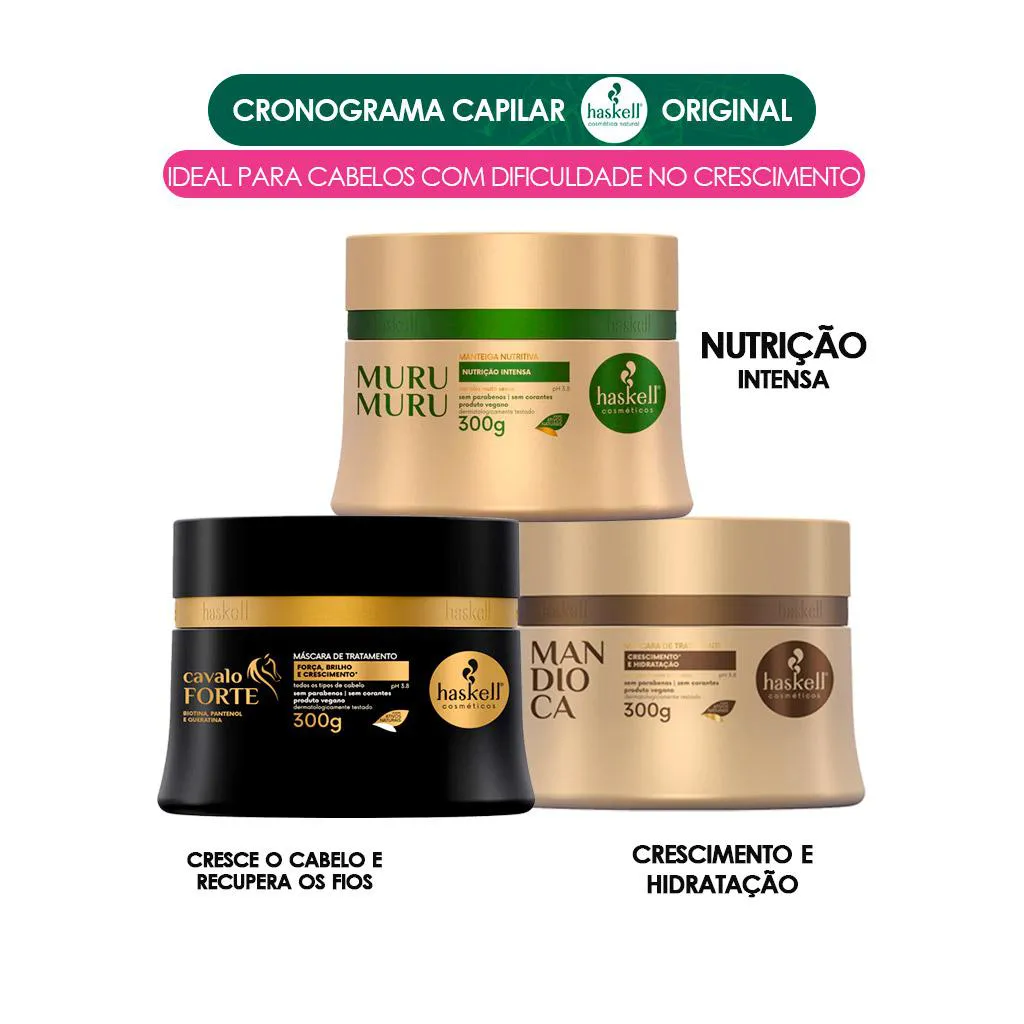 CRONOGRAMA CAPILAR VEGANO CAVALO FORTE MANDIOCA MURUMURU 300G