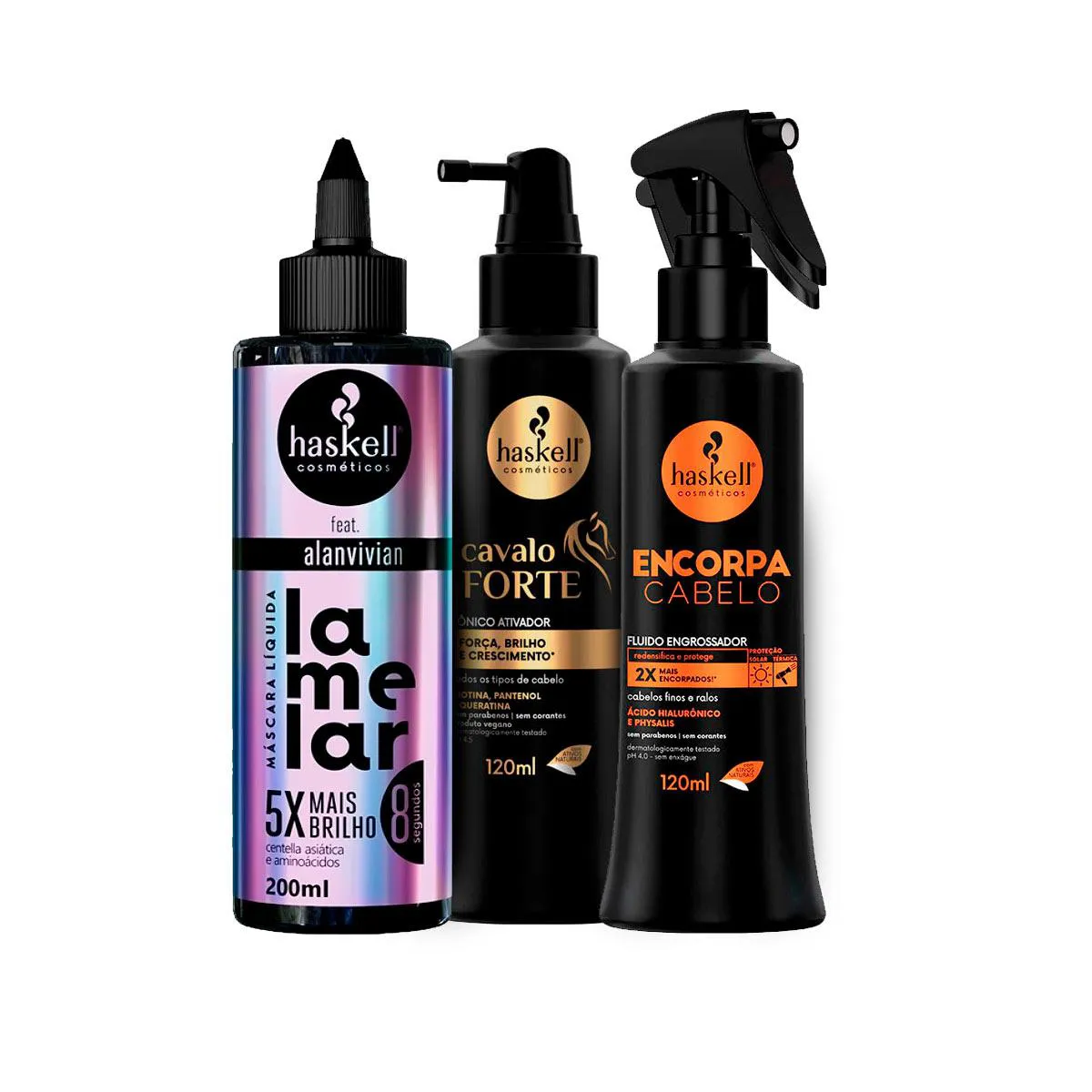 HASKELL KIT LAMELAR + FLUíDO ENCORPA + TôNICO CAVALO FORTE