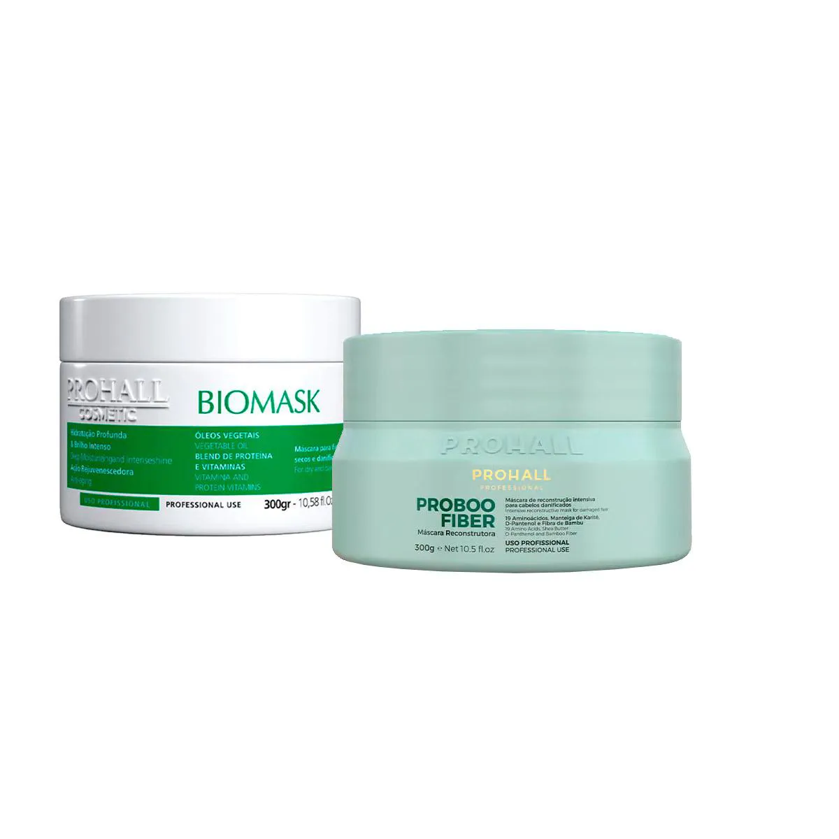 KIT MáSCARAS PROHALL PROBOO FIBER 300G + BIOMASK 300G