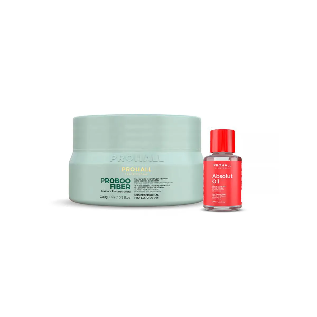 MáSCARA PROBOO FIBER PROHALL 300G + REPARADOR DE PONTAS 7ML