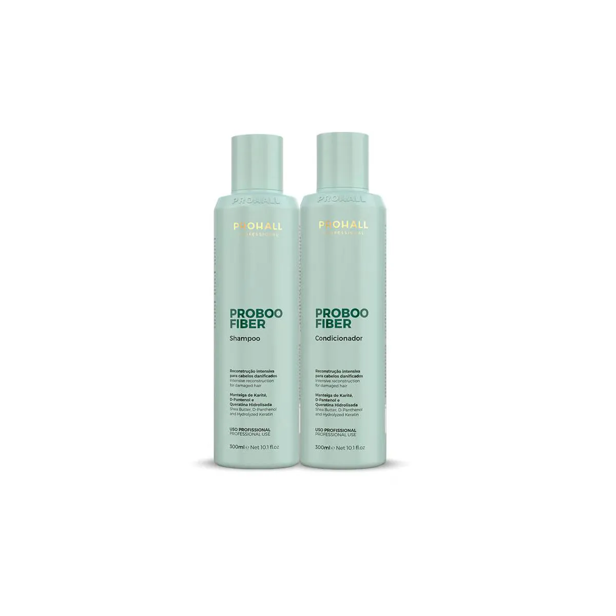 KIT RECONSTRUçãO PROBOO FIBER PROHALL SHAMPOO+CONDICI 300ML