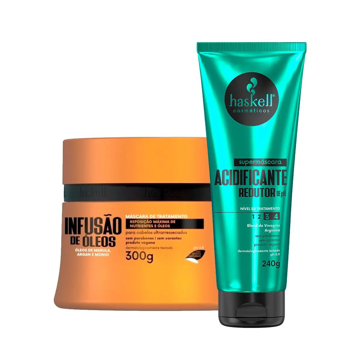 KIT HASKELL MáSCARA INFUSãO 300G + ACIDIFCANTE 240G