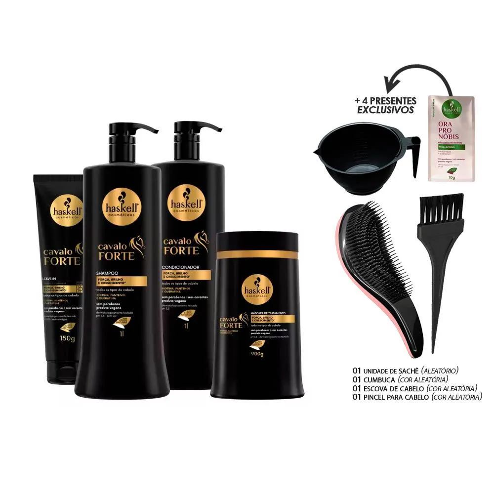 KIT HASKELL CAVALO FORTE 1L SHP COND MáSC LEAV +KIT PRESENTE