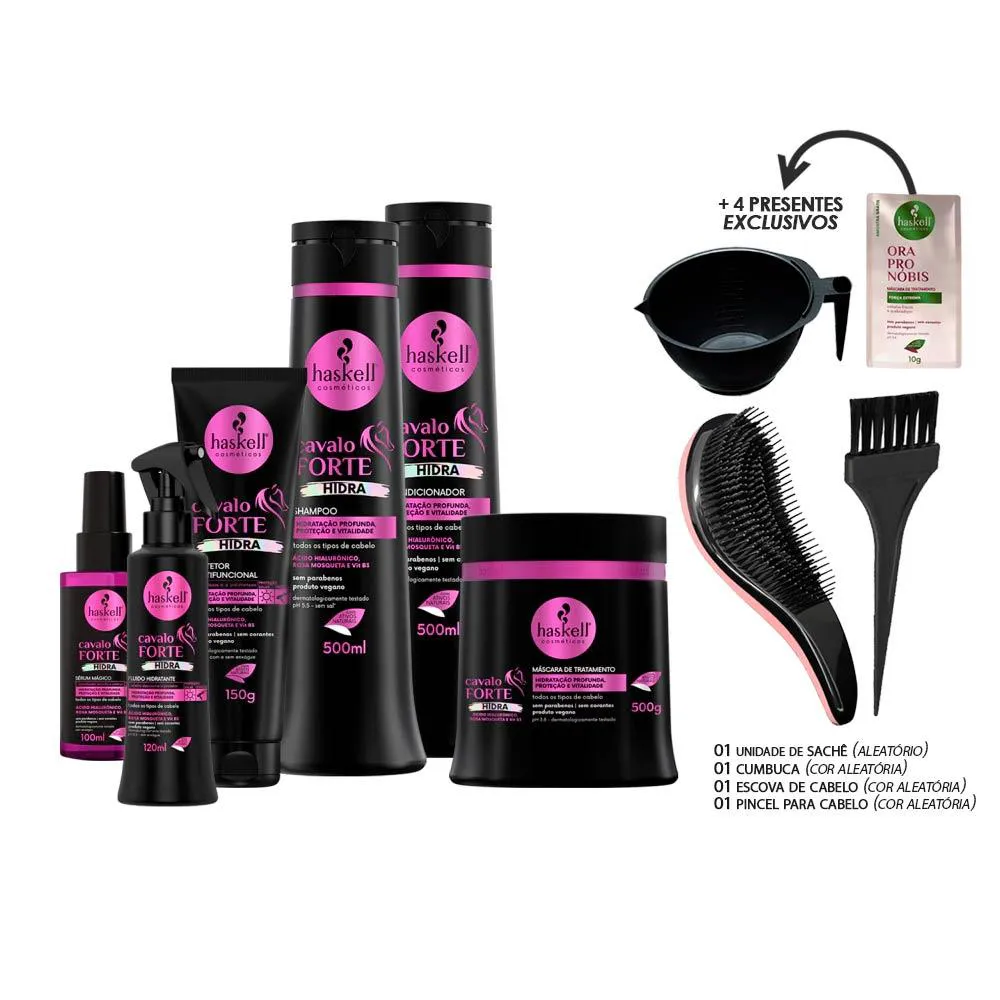 KIT HASKELL CAVALO FORTE HIDRA COMPLETO 500ML +KIT PRESENTE