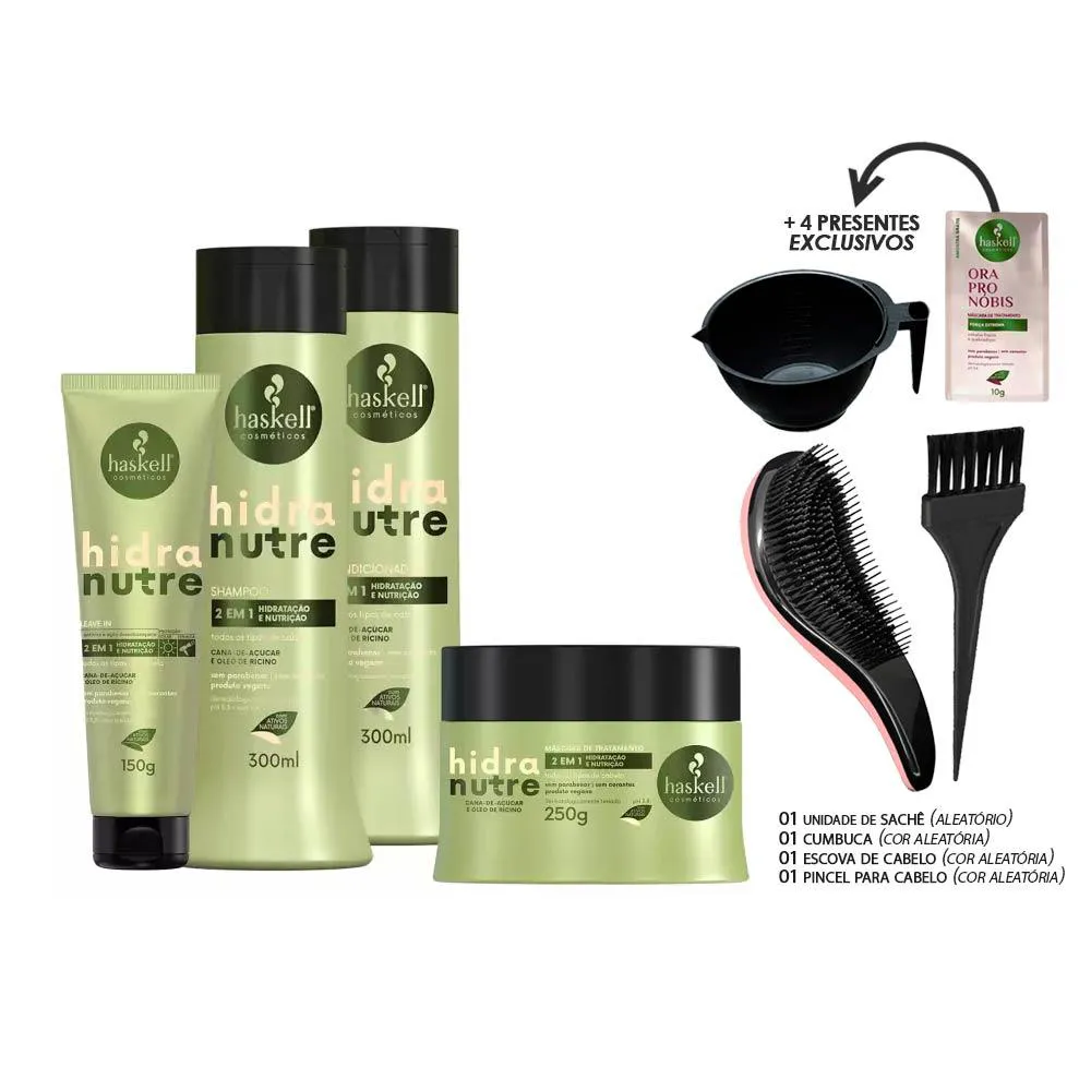 KIT HASKELL HIDRANUTRE 300ML SHP CND MáSC LEAV +KIT PRESENTE