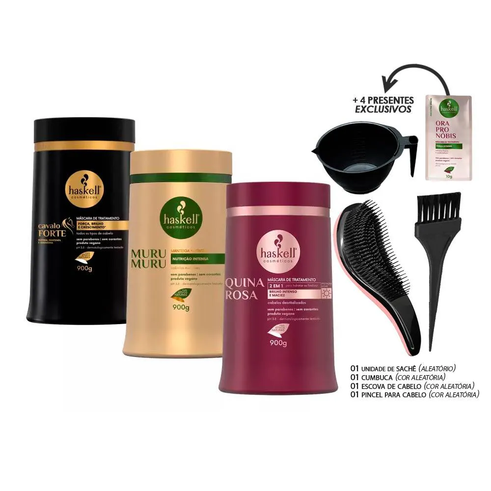 KIT HASKELL CAVALO FORTE QUINA MURUMURU 900G +KIT PRESENTE