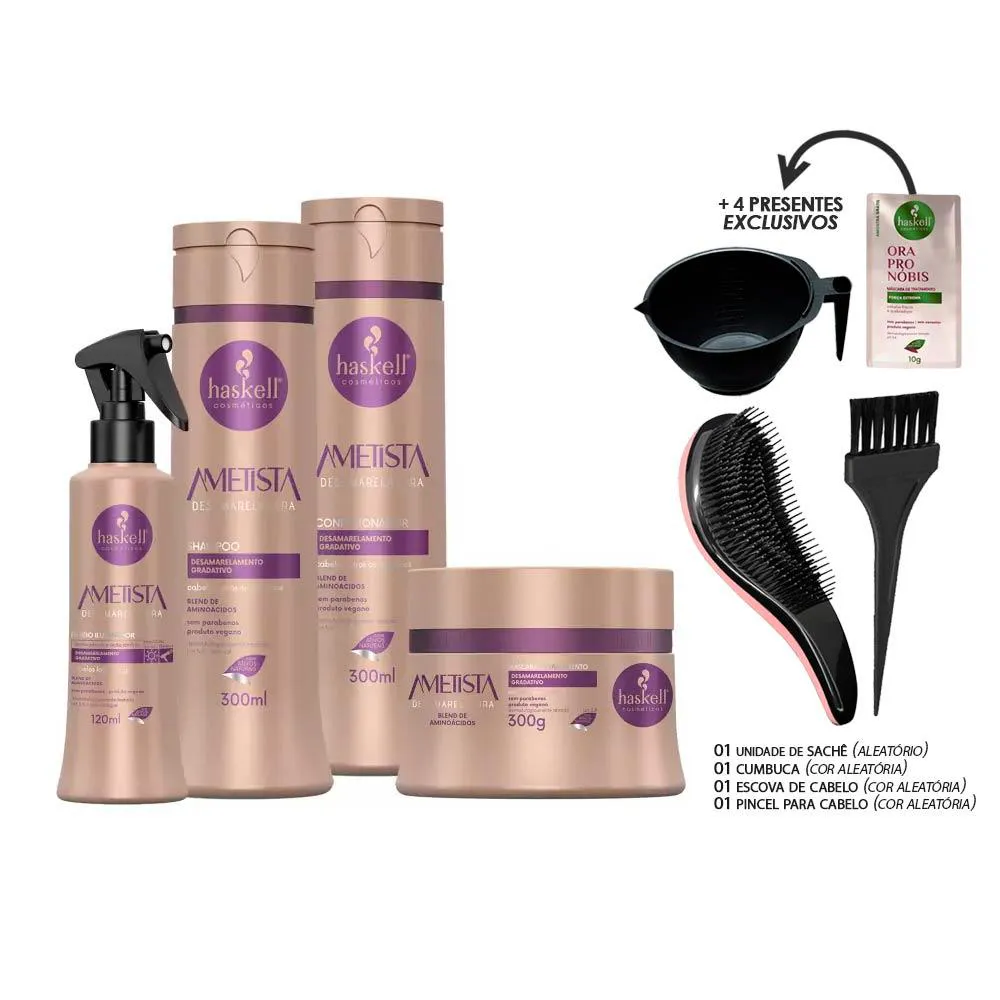 KIT HASKELL AMETISTA DESAMARELA COMPLETO 300ML +KIT PRESENTE