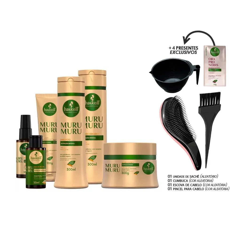 KIT HASKELL MURUMURU 6 PRODUTOS 300ML COMPLETO +KIT PRESENTE