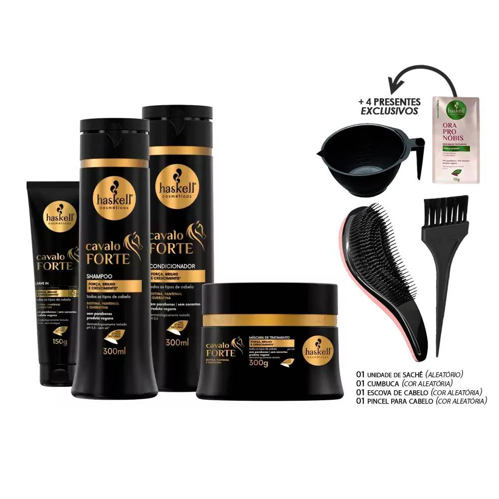 HASKELL CAVALO FORTE 300ML SHP COND MáSC LEAV +KIT PRESENTE