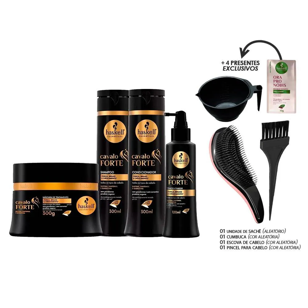 HASKELL CAVALO FORTE 300ML SHP CND MáSC TôNICO (+ESCOVA/CUMBUCA/PINCEL/SACHê)