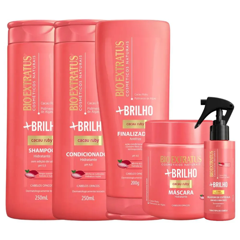 KIT MAIS BRILHO HIDRATANTE 5 PRODUTOS BIO EXTRATUS