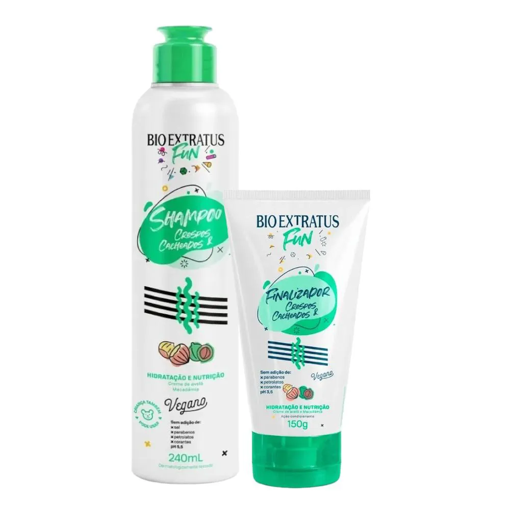 KIT 1 SHAMPOO 1 FINALIZADOR FUN CRESPOS E CACHEADOS 240ML