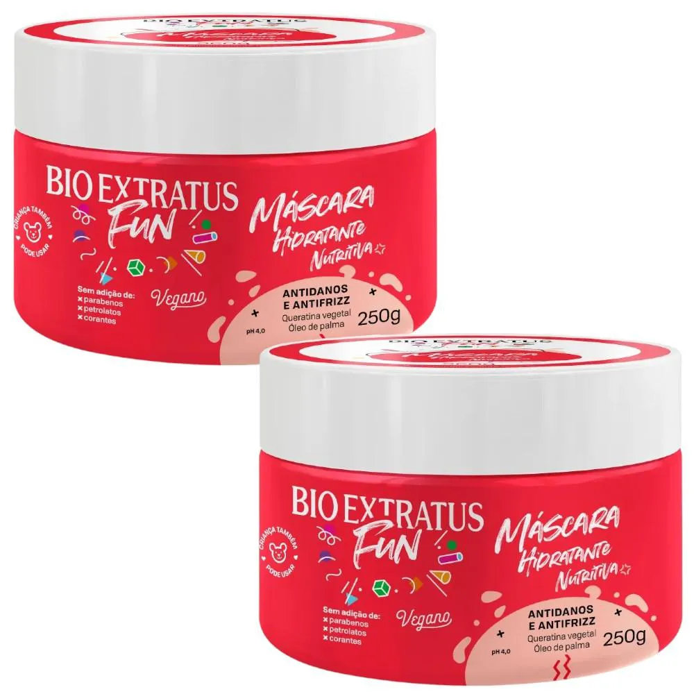 KIT 2 MASCARA TRATAMENTO FUN HIDRATANTES 250 G BIO EXTRATUS