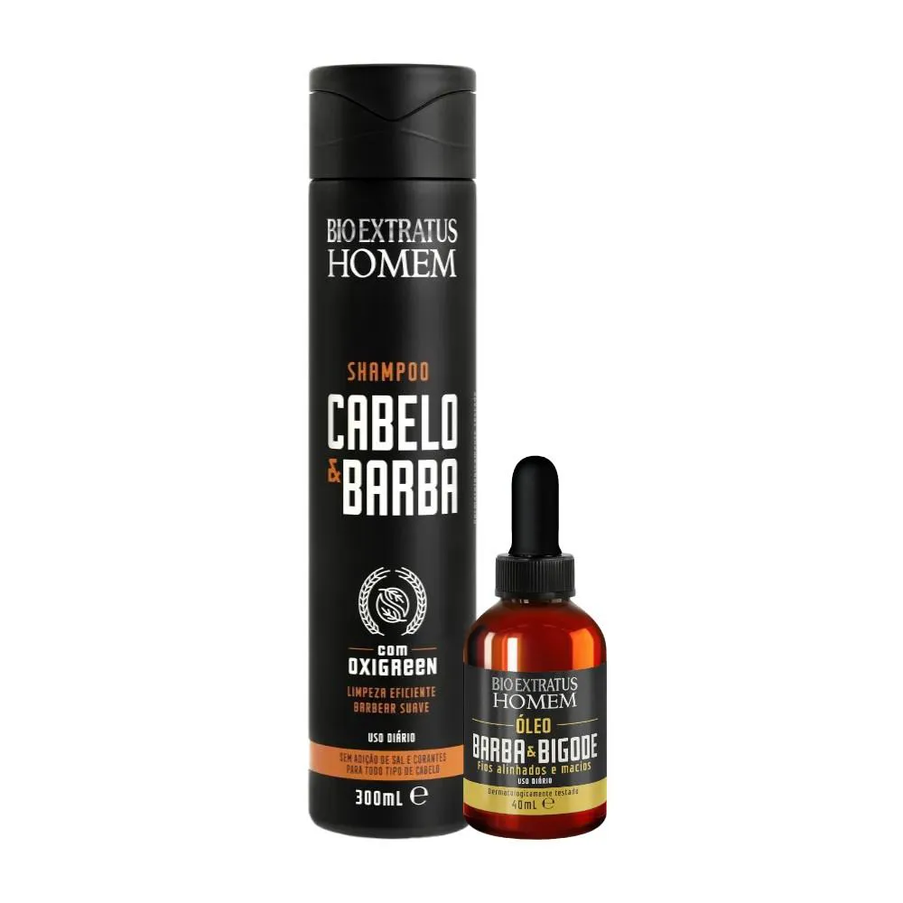 KIT HOMEM 1 SHAMPOO 300ML 1 ÓLEO 40ML