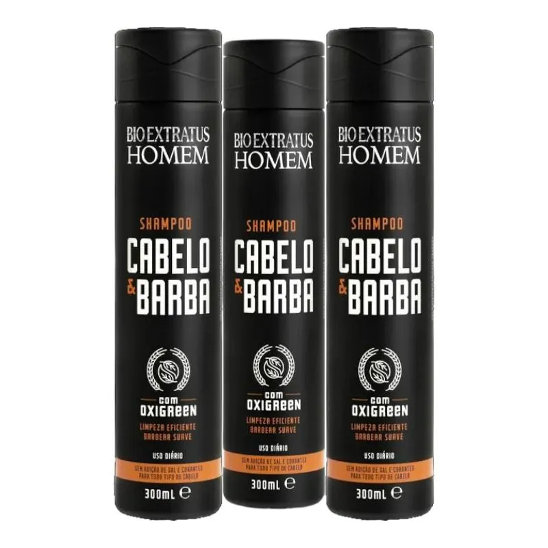 KIT 3 SHAMPOO HOMEM 300ML