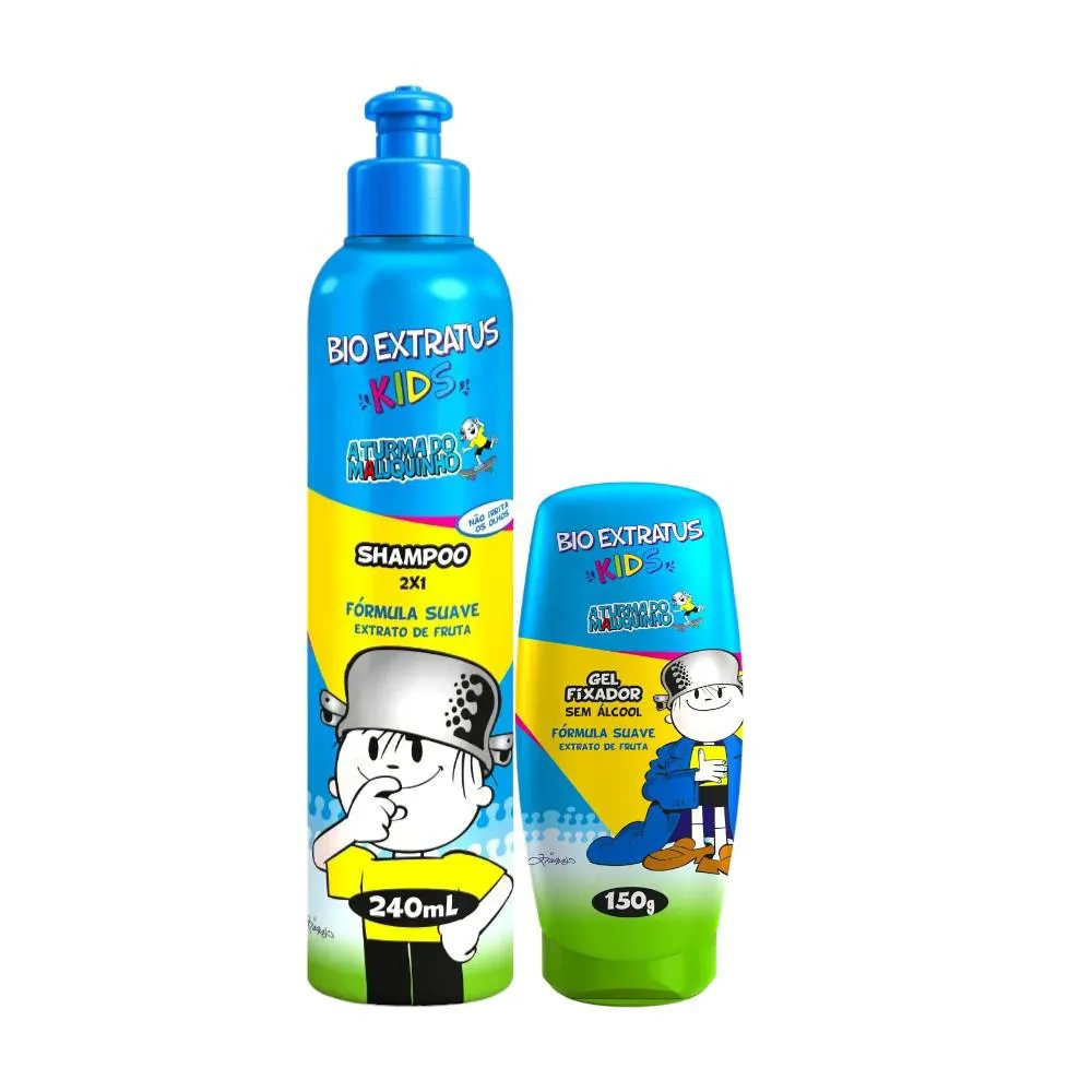 KIT INFANTIL KIDS MENINOS BIO EXTRATUS 1 SHAMPOO 2X1 1 GEL 150G