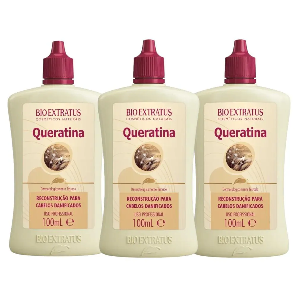 KIT 3 QUERATINA 100ML BIO EXTRATUS