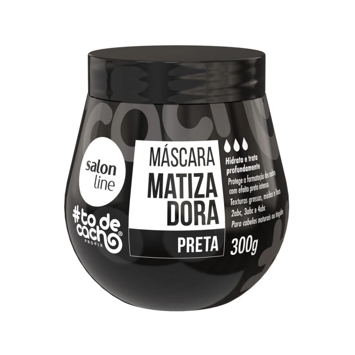 MáSCARA MATIZADORA PRETA CACHOS HIDRATAçãO SALON LINE 300G