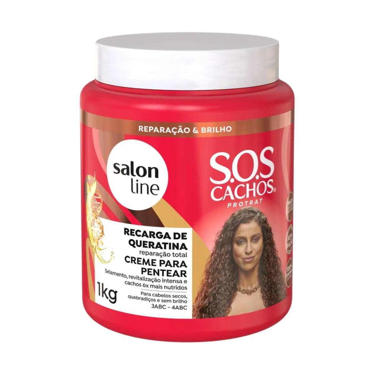 CREME PENTEAR RECARGA QUERATINA SOS CACHOS SALON LINE 1KG