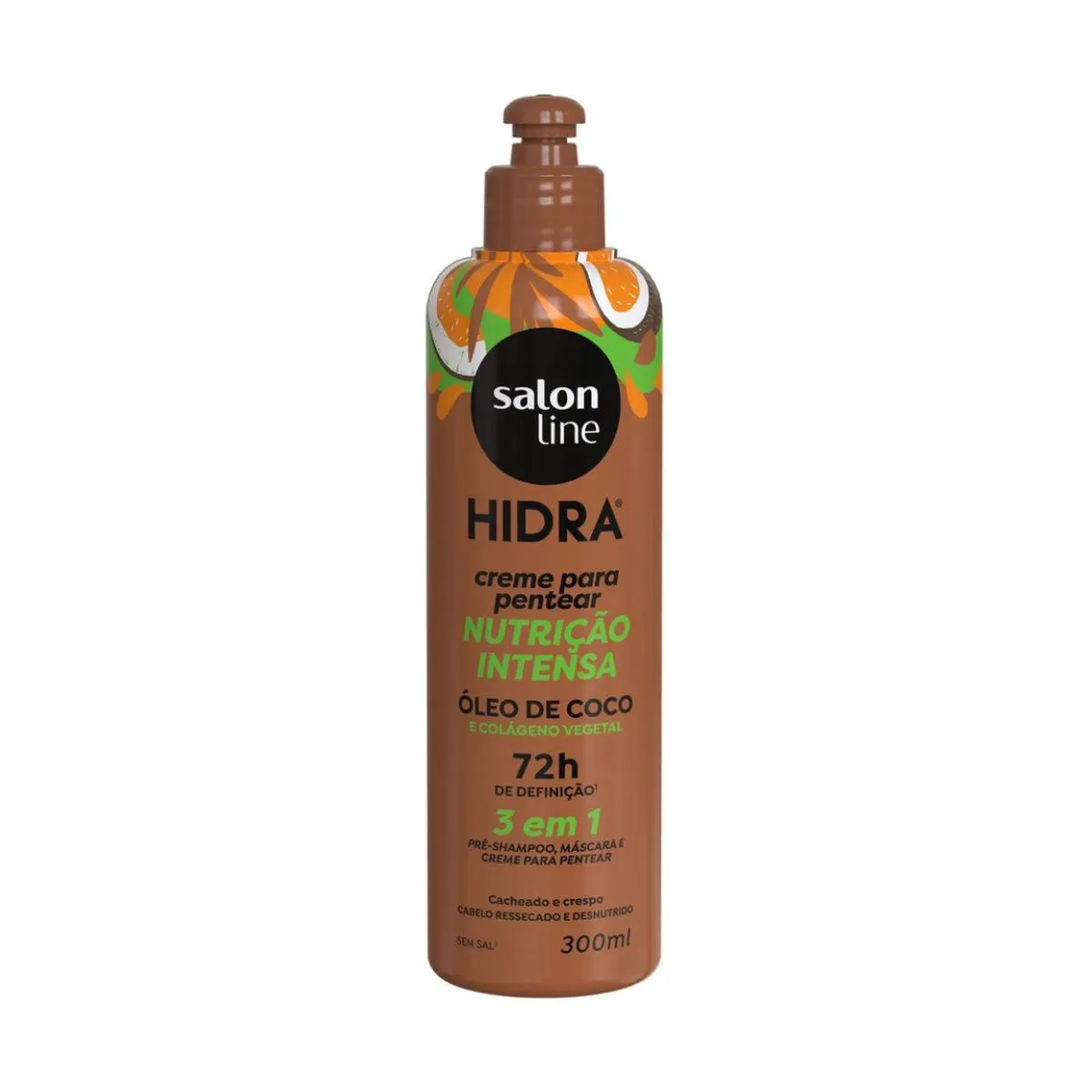 CREME PARA PENTEAR NUTRIçãO ÓLEO COCO HIDRA SALON LINE 300ML