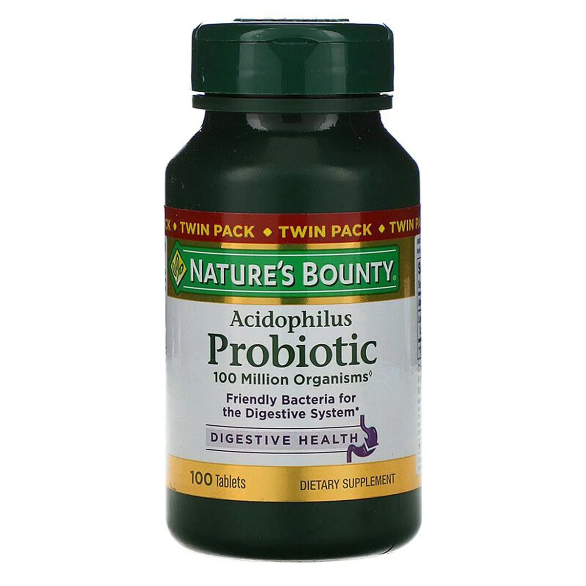 PROBIOTICO ACIDOPHILUS 100 MILLION 100 TABLETES - NATURE´S BOUNTY