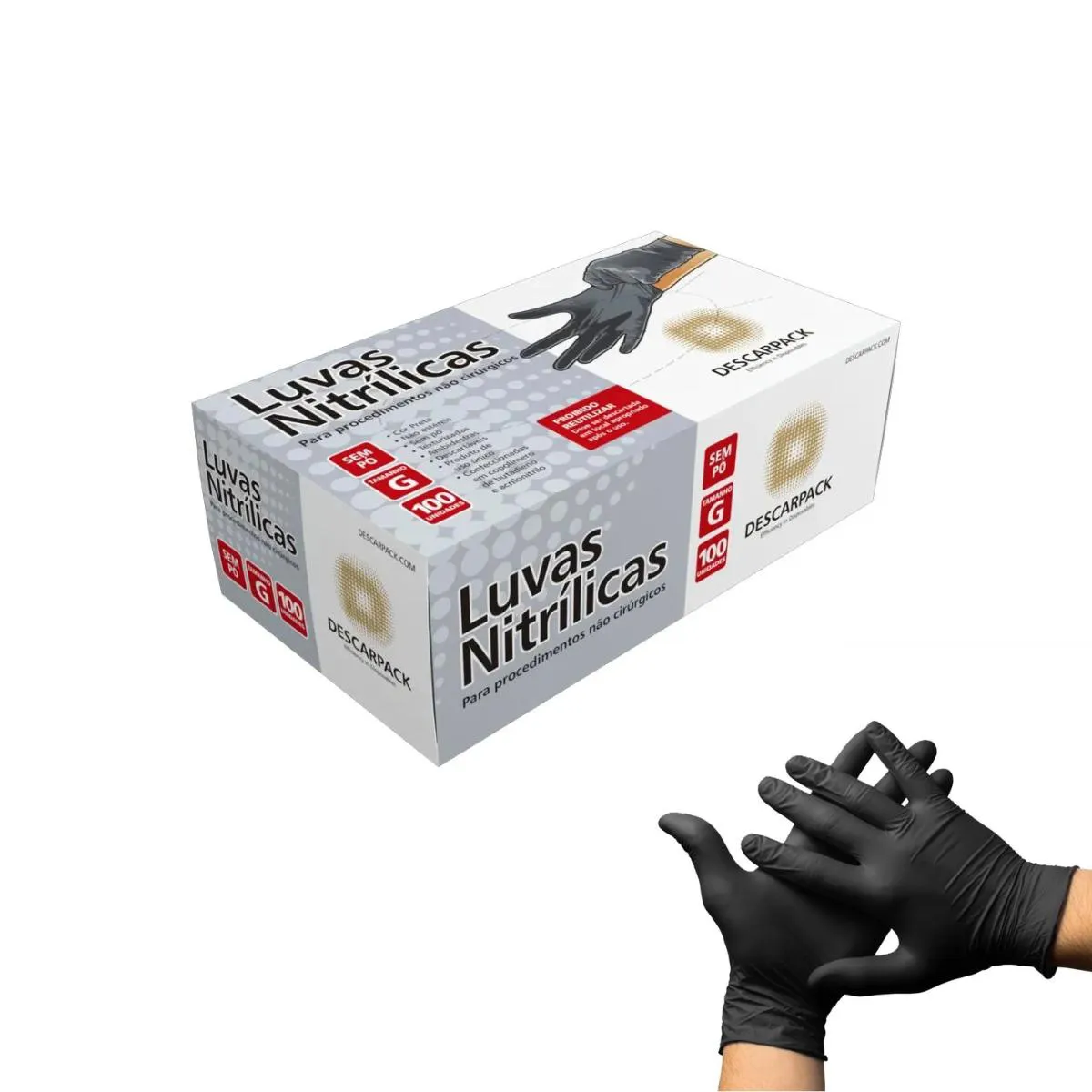 LUVA NITRILICA PRETA P DESCARPACK