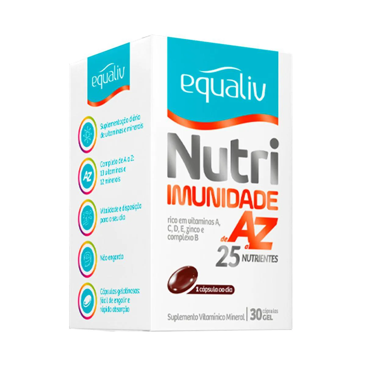 EQUALIV NUTRI IMUNIDADE AZ - 30 CáPSULAS