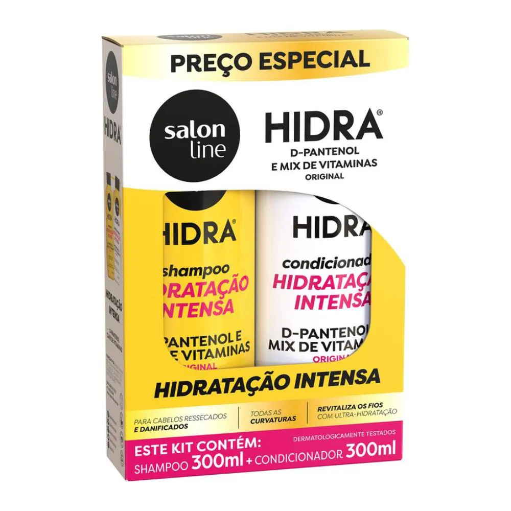 KIT SHAMPOO E CONDICIONADOR HIDRATAçãO INTENSA SALON LINE
