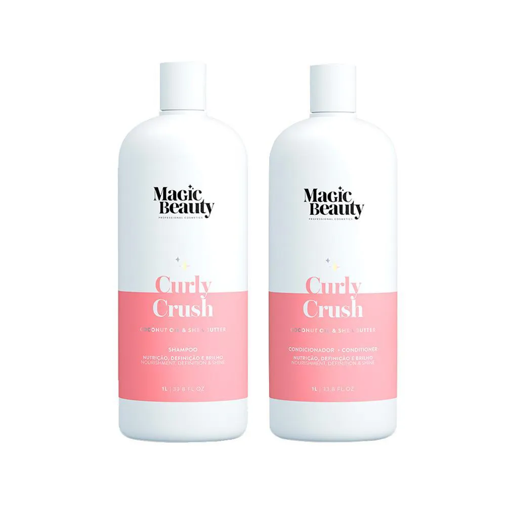 KIT MAGIC BEAUTY CURLY CRUSH - SHAMPOO 1000ML E CONDICIONADOR 1000ML
